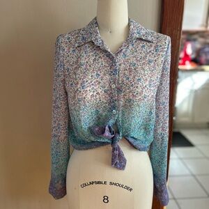 About A Girl Multicolor Floral Button-Down Shirt